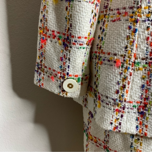 Doncaster Vintage Multicolor Tweed Plaid 2 Piece Skirt Suit Set - Picture 10 of 14
